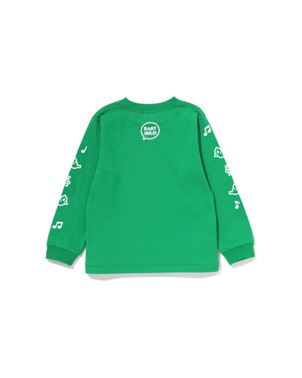 Dětské Tričko Bape Milo Speech Balloon L/S #2 Mátově Zelená | 97853TXCF