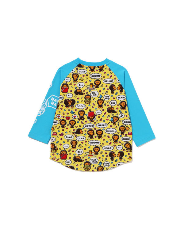 Dětské Tričko Bape Milo Speech Balloon Raglan 3/4 Sleeve Blankyt | 24587WVAP