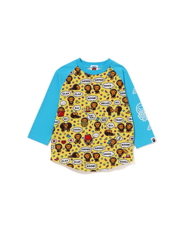 Dětské Tričko Bape Milo Speech Balloon Raglan 3/4 Sleeve Blankyt | 24587WVAP