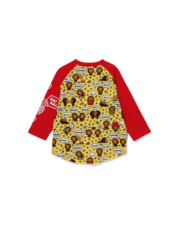 Dětské Tričko Bape Milo Speech Balloon Raglan 3/4 Sleeve Světle Červené | 62801PUCO