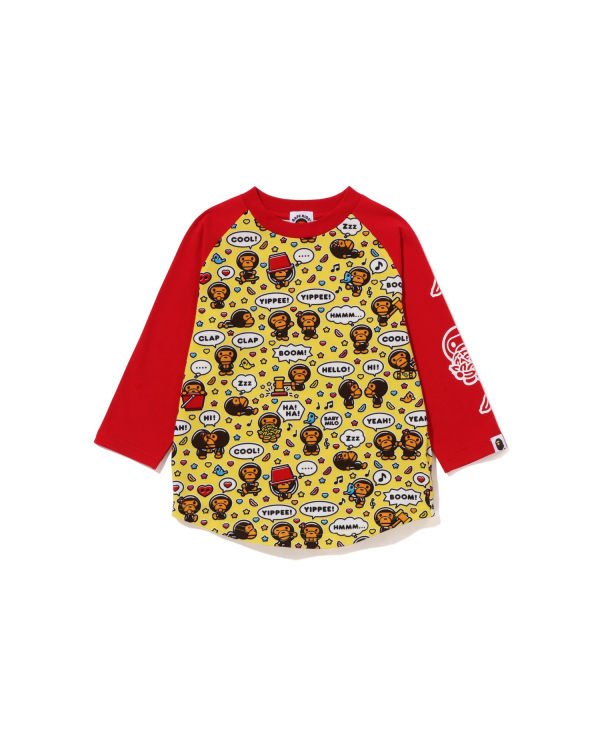 Dětské Tričko Bape Milo Speech Balloon Raglan 3/4 Sleeve Světle Červené | 62801PUCO