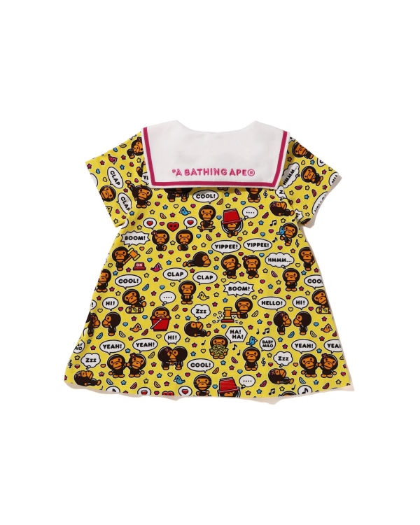 Dětské Tričko Bape Milo Speech Balloon Sailor Collar Žluté | 29685CIER