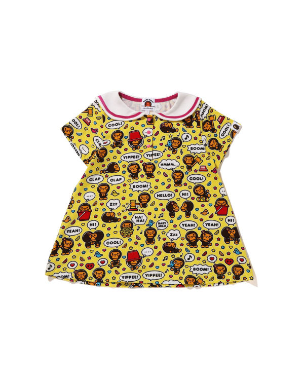 Dětské Tričko Bape Milo Speech Balloon Sailor Collar Žluté | 29685CIER