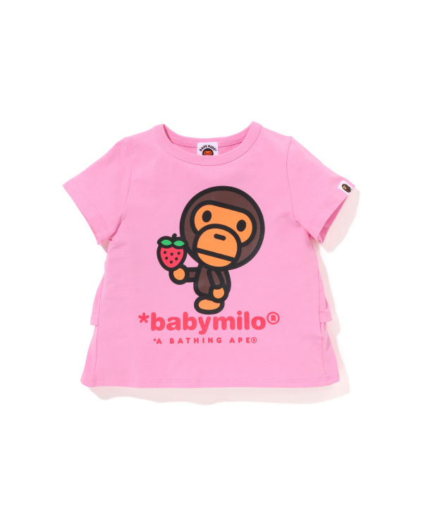 Dětské Tričko Bape Milo Strawberry Frill Růžové | 35240JFIG