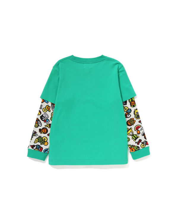 Dětské Tričko Bape Milo mixed fruit layered sleeves Světle Zelene | 84716DVBQ