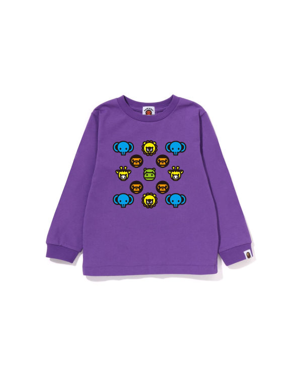 Dětské Tričko Bape Milogram L/S Fialové | 12046HTIK
