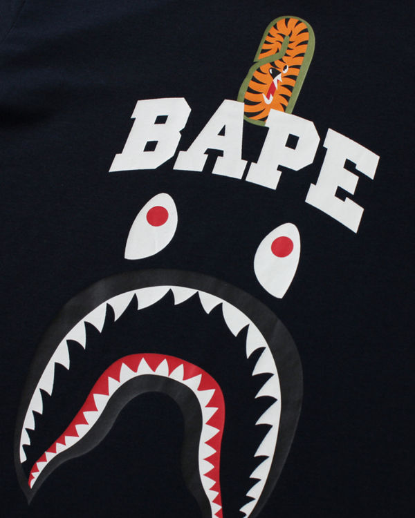 Dětské Tričko Bape Shark Print Tmavě Blankyt Blankyt | 68409FJZI