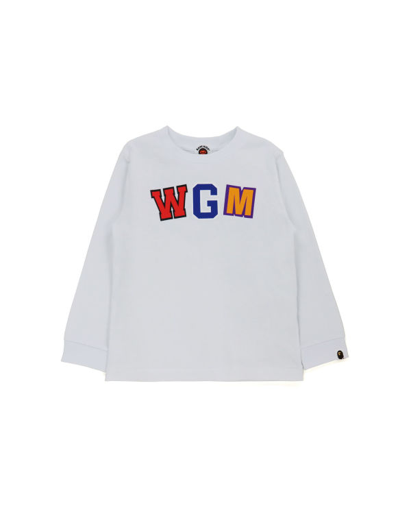 Dětské Tričko Bape WGM Shark L/S Bílé | 71346KZRY