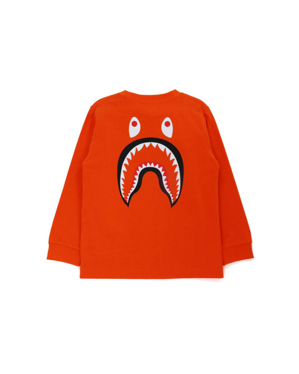 Dětské Tričko Bape WGM Shark L/S Oranžové | 85901BASW