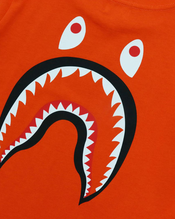 Dětské Tričko Bape WGM Shark L/S Oranžové | 85901BASW