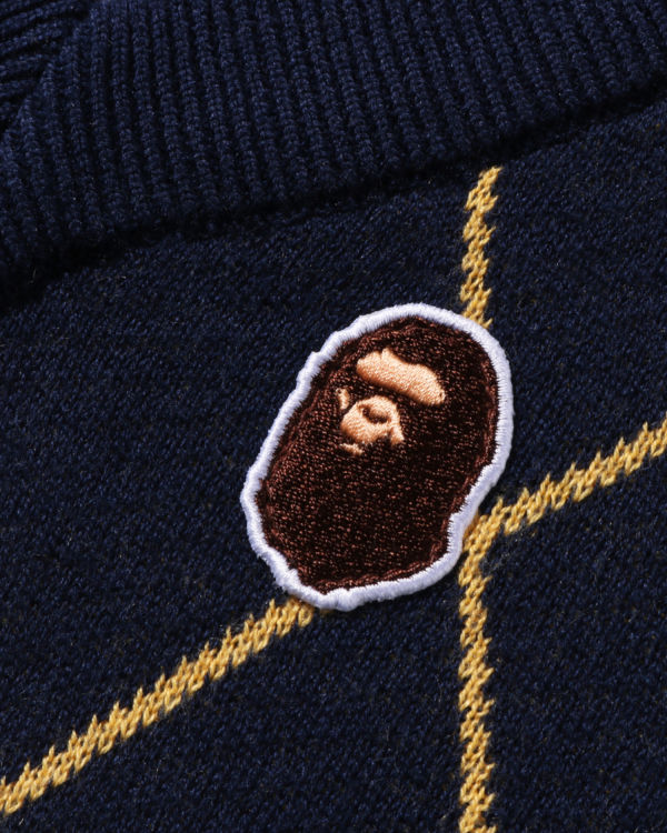 Dětské Vesty Bape Ape Head Patch Argyle Blankyt | 29015LMCX