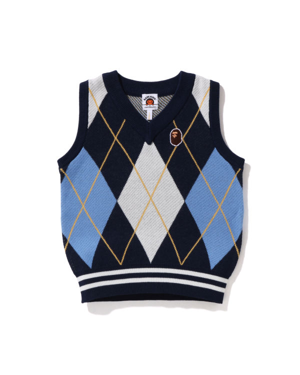 Dětské Vesty Bape Ape Head Patch Argyle Blankyt | 29015LMCX