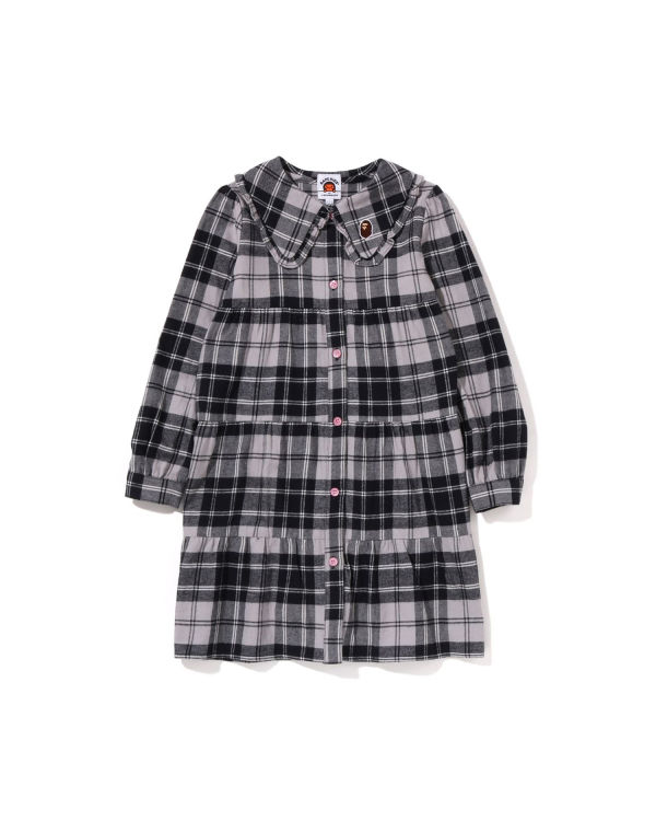 Dětské Šaty Bape Check Big Collar Onepiece Šedé | 10658UFVY