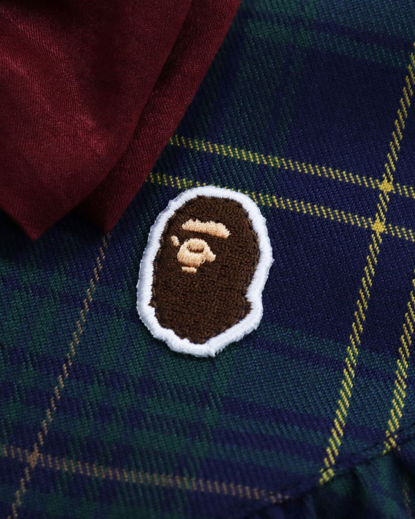 Dětské Šaty Bape Check Ribbon Onepiece Tmavě Zelene | 69082GVHL