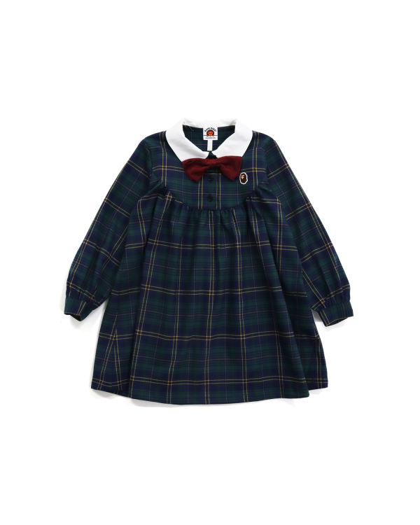 Dětské Šaty Bape Check Ribbon Onepiece Tmavě Zelene | 69082GVHL