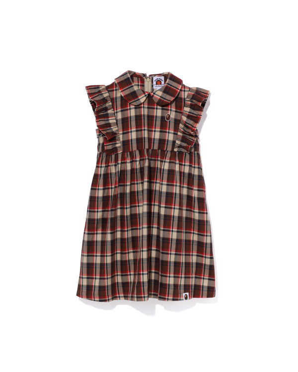 Dětské Šaty Bape Mini Check Round Collar Onepiece Světle Červené | 35162KZNE