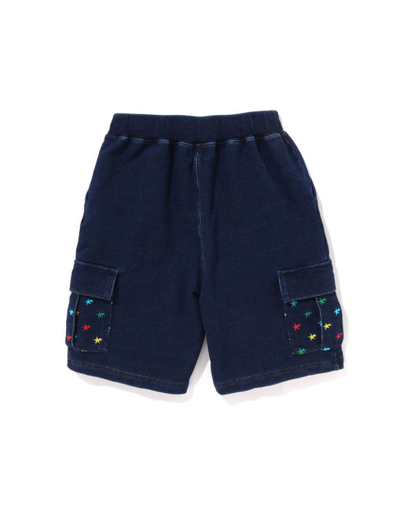 Dětské Šortky Bape Milo STA Jersey Denim Cargo Blankyt | 04369UXTI