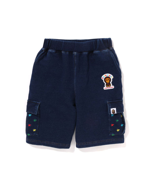 Dětské Šortky Bape Milo STA Jersey Denim Cargo Blankyt | 04369UXTI