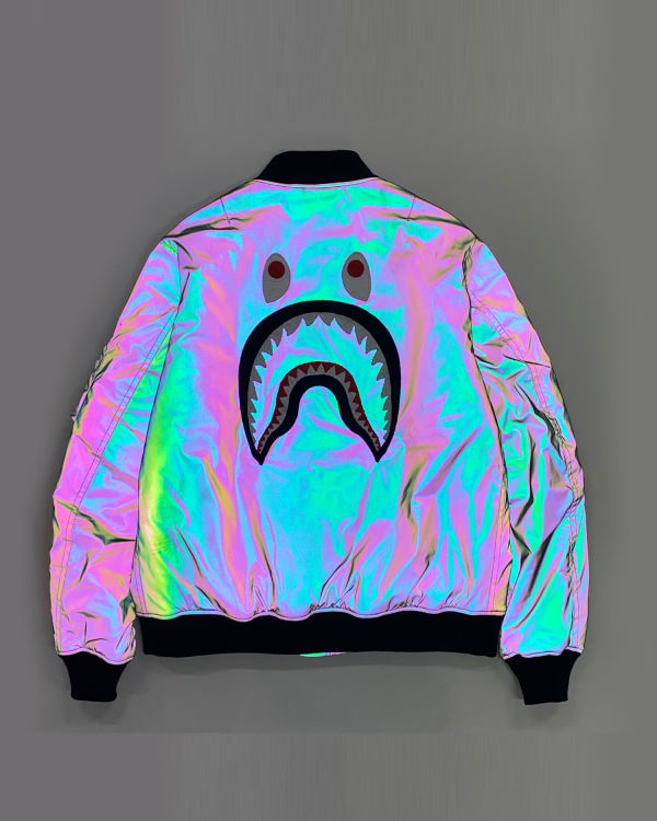 Pánské Bundy Bape Aurora Shark Loose Fit MA-1 Černé | 19672OVRL