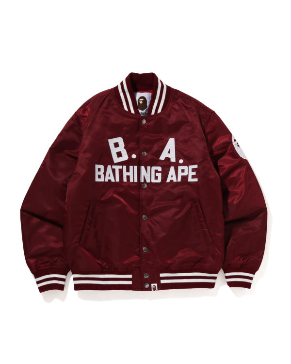 Pánské Bundy Bape B.A Nylon Varsity Vínové | 01386IETZ