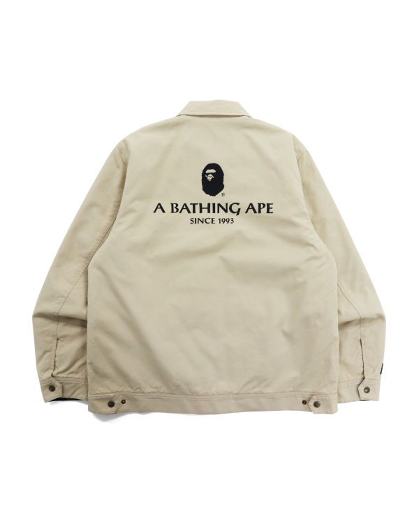 Pánské Bundy Bape Badge Motif Zip Blouson Béžový | 39160YERZ
