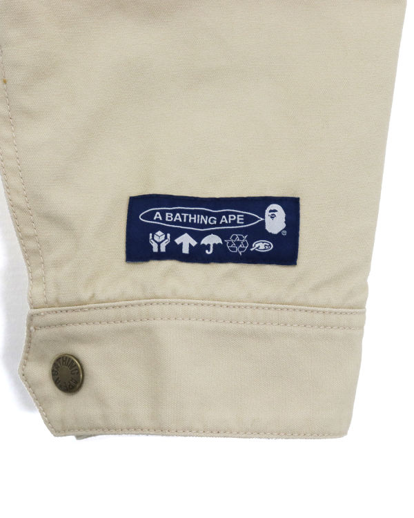 Pánské Bundy Bape Badge Motif Zip Blouson Béžový | 39160YERZ