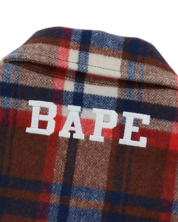 Pánské Bundy Bape Check Zip CPO Světle Červené | 96475VZFP