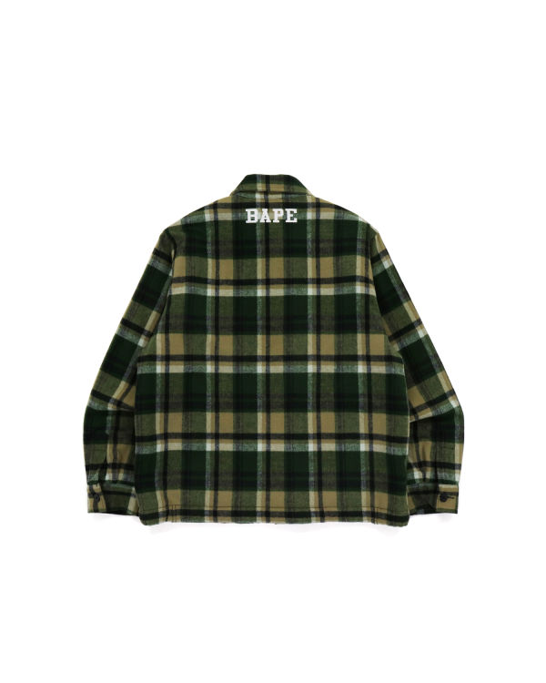Pánské Bundy Bape Check Zip CPO Zelene | 47326GIFO
