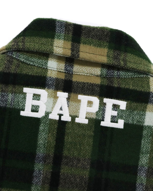 Pánské Bundy Bape Check Zip CPO Zelene | 47326GIFO
