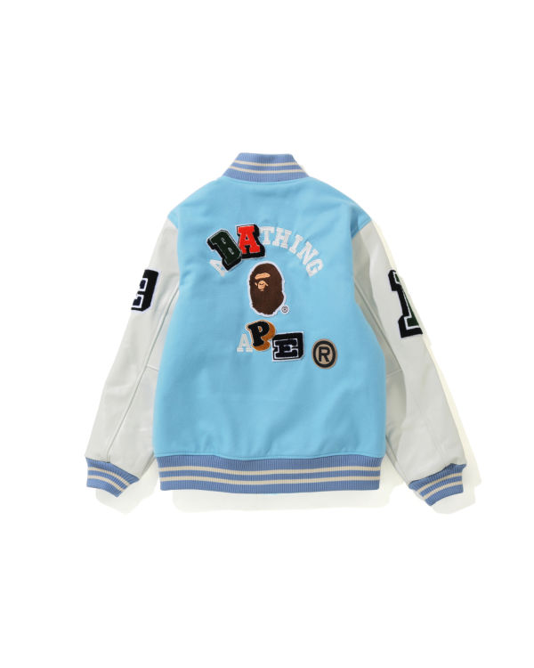 Pánské Bundy Bape Crazy Patch Varsity Blankyt | 31956QHRY