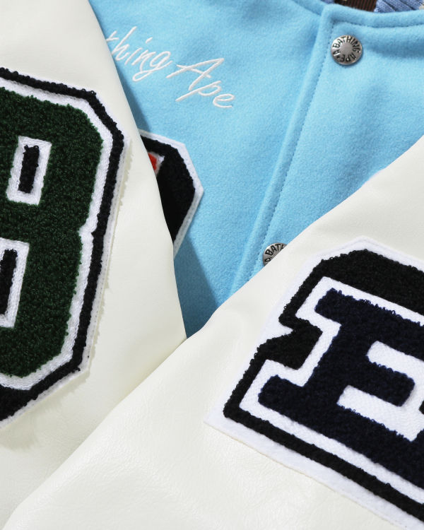 Pánské Bundy Bape Crazy Patch Varsity Blankyt | 31956QHRY