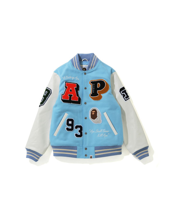 Pánské Bundy Bape Crazy Patch Varsity Blankyt | 31956QHRY