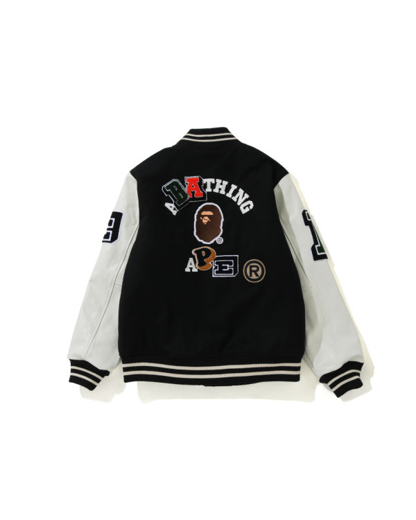 Pánské Bundy Bape Crazy Patch Varsity Černé | 60349DWFK