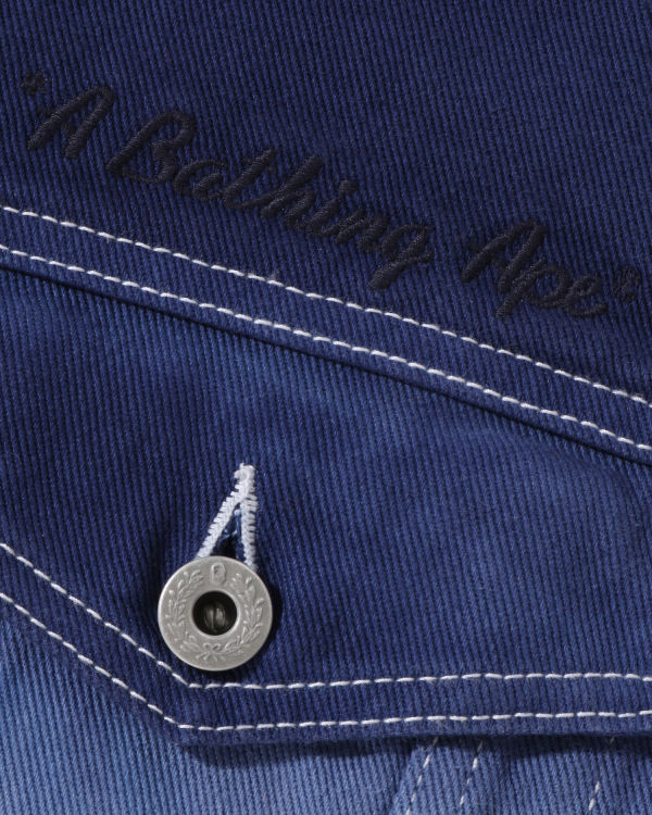 Pánské Bundy Bape Graduation Champion Loose Fit Denim Tmavě Blankyt Bílé Červené | 28609MLBU