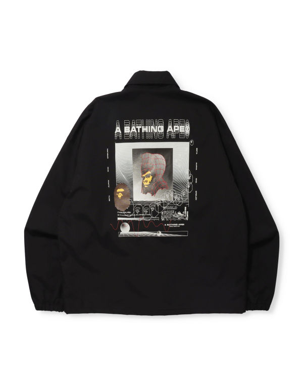 Pánské Bundy Bape Grafická Relaxed Fit Coach Černé | 31720OLIP