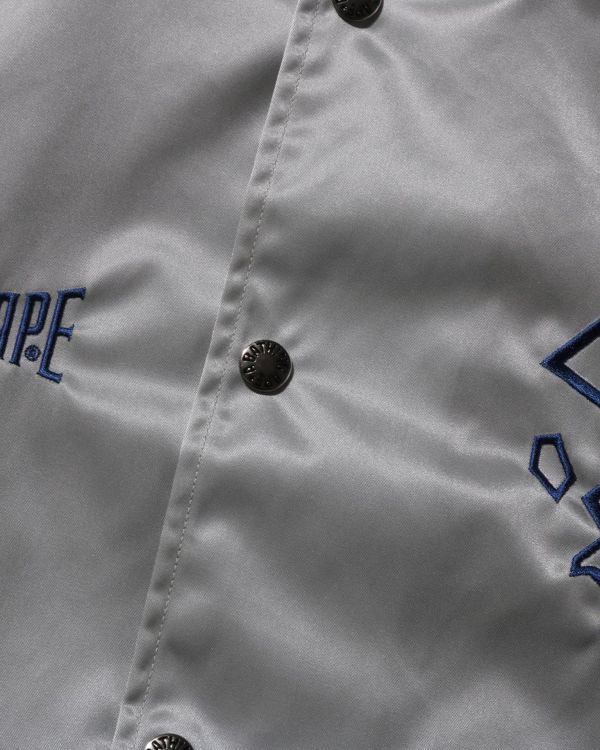 Pánské Bundy Bape Nylon Varsity Stříbrné | 03416RQKF