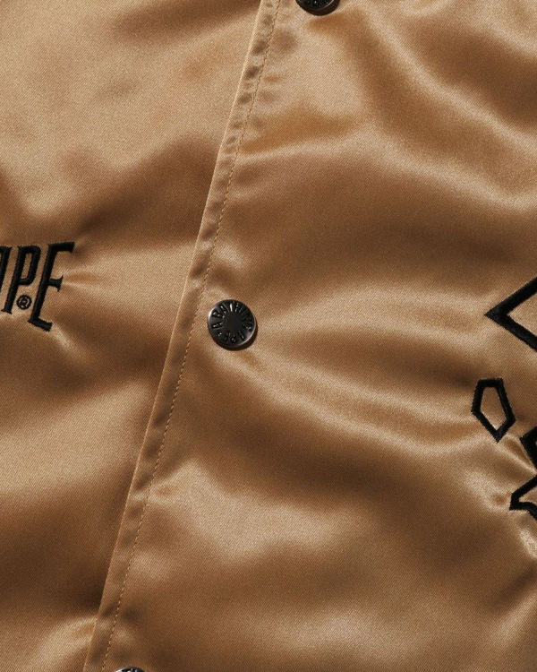 Pánské Bundy Bape Nylon Varsity Zlaté | 31462QECX
