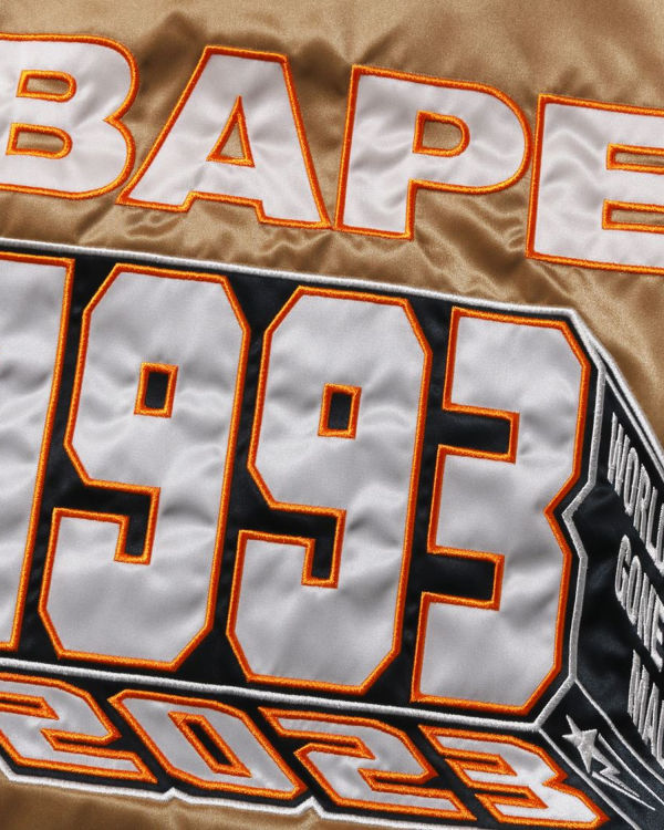 Pánské Bundy Bape Nylon Varsity Zlaté | 31462QECX