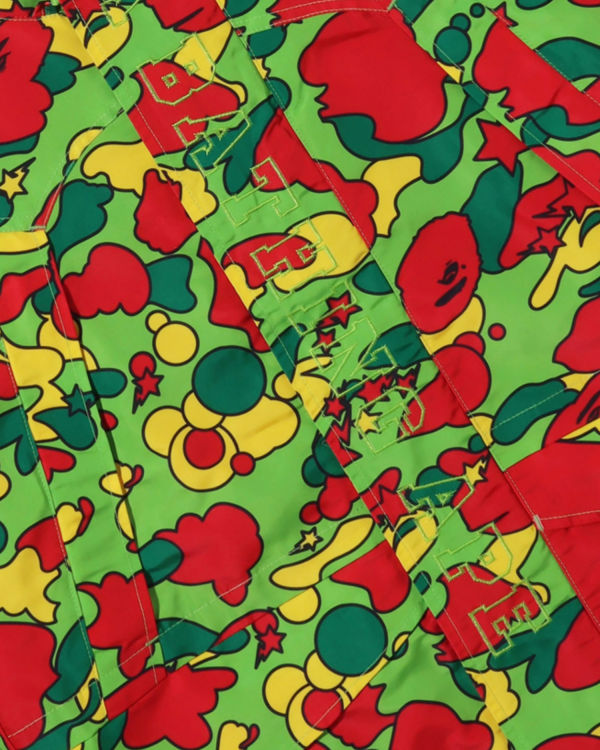 Pánské Bundy Bape STA Camo Snowboard Zelene Červené Žluté | 10593ZGCK