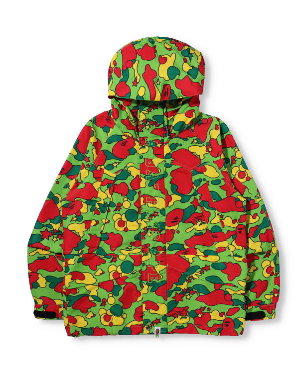 Pánské Bundy Bape STA Camo Snowboard Zelene Červené Žluté | 10593ZGCK