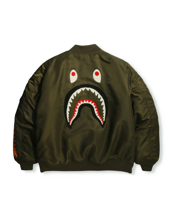 Pánské Bundy Bape Shark Loose Fit Ma-1 M Bomber Zelene | 76142YGWJ