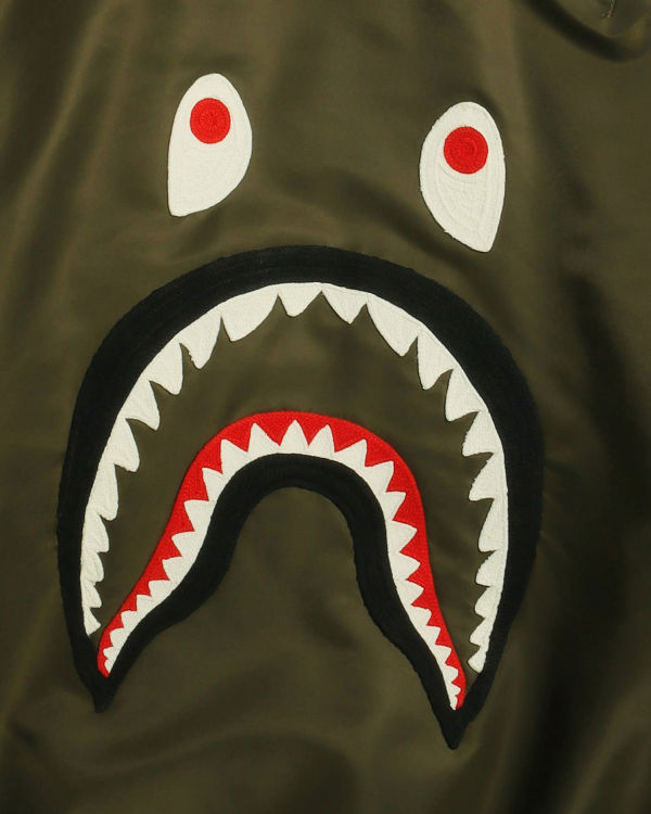 Pánské Bundy Bape Shark Loose Fit Ma-1 M Bomber Zelene | 76142YGWJ