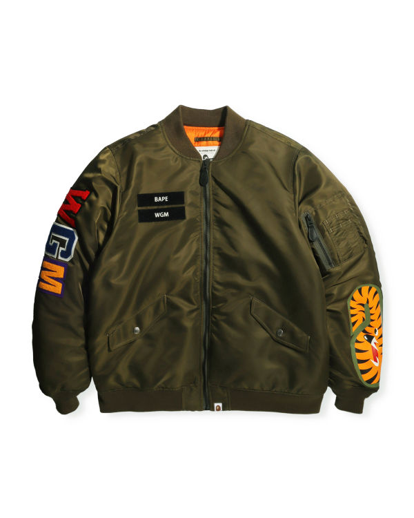 Pánské Bundy Bape Shark Loose Fit Ma-1 M Bomber Zelene | 76142YGWJ