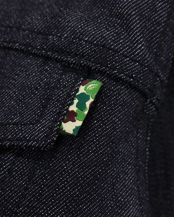 Pánské Bundy Bape Stretch Denim Černé | 08596CYKT