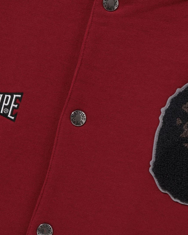 Pánské Bundy Bape Sweat Varsity Světle Červené | 18902PSZQ