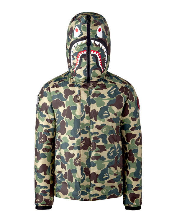 Pánské Bundy Bape X Canada Goose X Concepts ABC Camo Crofton Shark S Kapucí Light Zelene | 65843CGZX