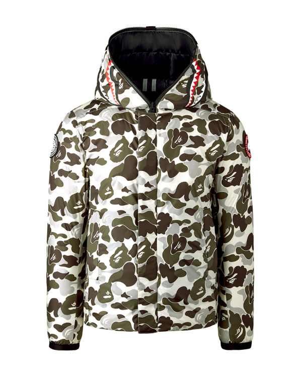 Pánské Bundy Bape X Canada Goose X Concepts ABC Camo Crofton Shark S Kapucí Light Šedé | 81965NODC