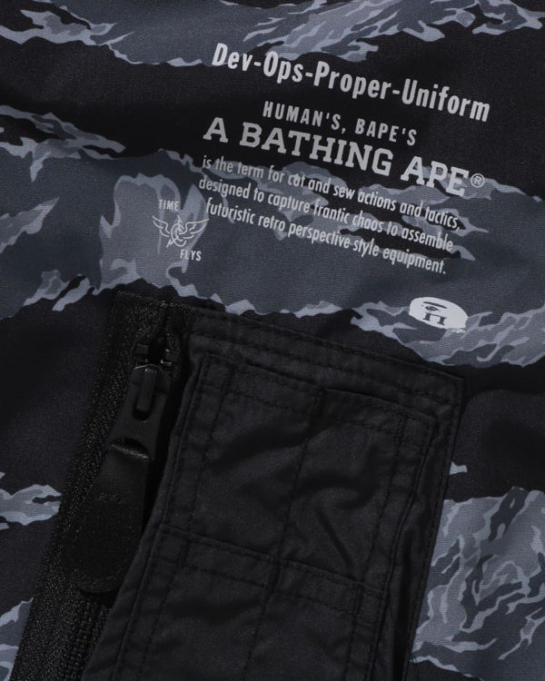 Pánské Kabáty Bape Tiger Camo Long MA-1 Černé | 49862JZMR