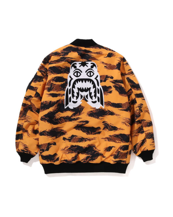 Pánské Kabáty Bape Tiger Camo Long MA-1 Oranžové | 63489QGKF