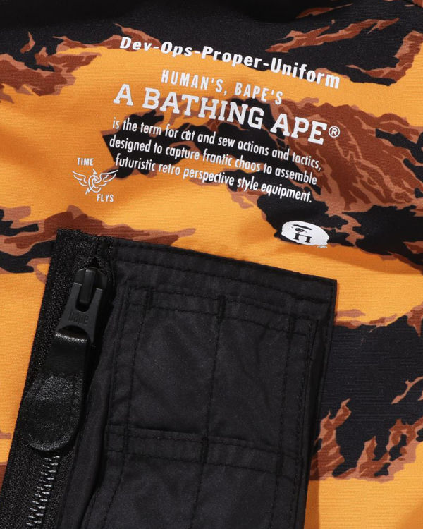 Pánské Kabáty Bape Tiger Camo Long MA-1 Oranžové | 63489QGKF